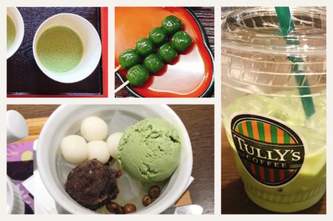 Variety of matcha-flavoured sweets