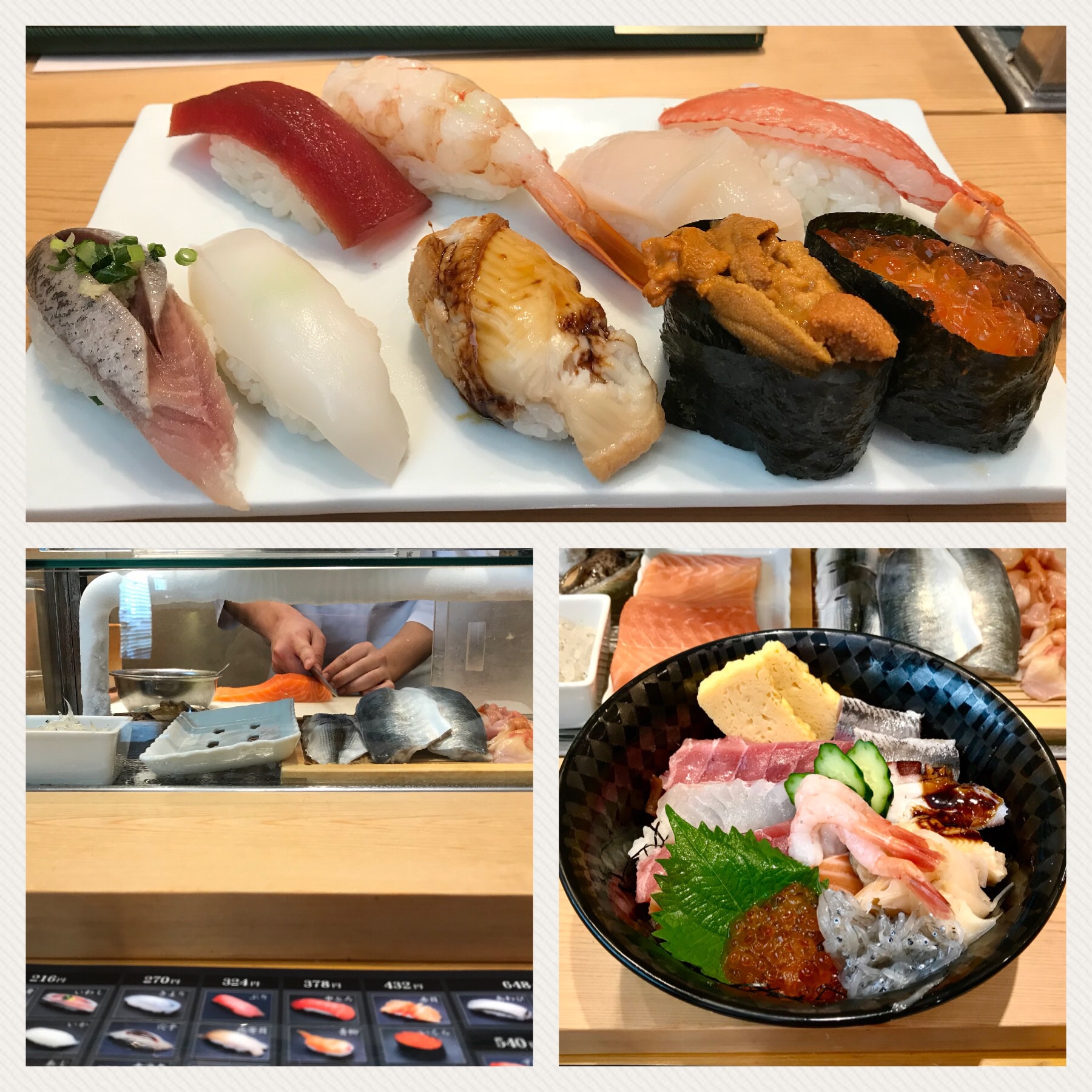 Sushi and seafood donburi